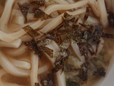 ロールキャベツで海苔うどん